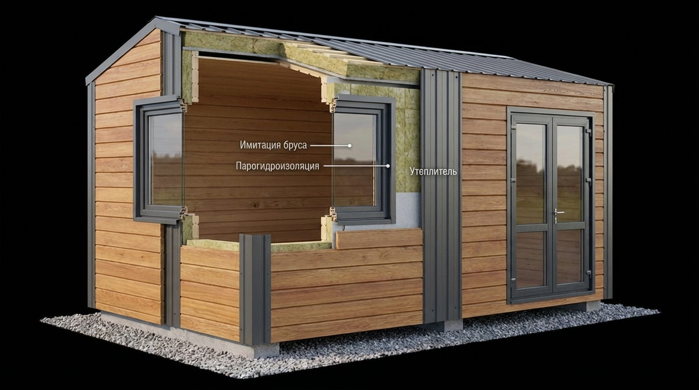 Схема комплектации каркасной бани